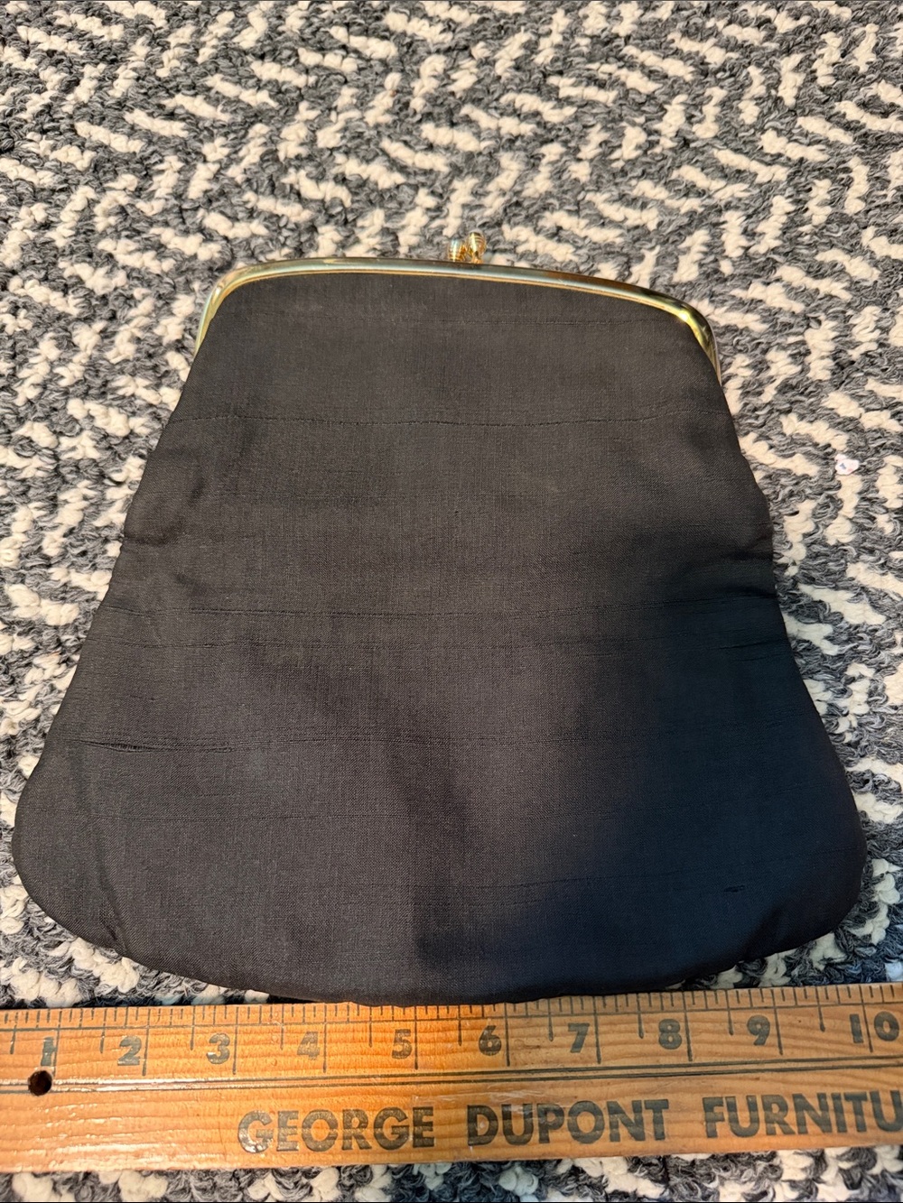 Vintage Black Mini Clasp Bag with Gold Frame